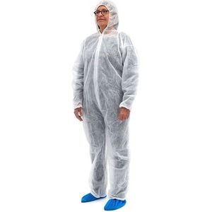Wegwerp overall XXL Romed - Wit - 100% Polypropyleen / non woven - Met capuchon