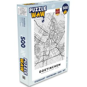 Puzzel Stadskaart - Doetinchem - Grijs - Wit - Legpuzzel - Puzzel 500 stukjes - Plattegrond