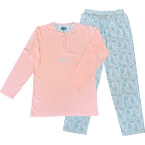 Dames Pyjama Katoen - Pink Flower - Maat S