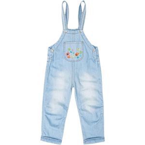 Jeans tuinbroek voor kinderen - Maat 86, 18-24 maanden - 100% katoen - lichtblauw overall voor jongens en meisjes