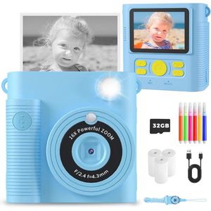 YMEDSUM Instant kindercamera, dual-shutte-camera voor kinderen, direct printen, 1080p HD instant camera, kinderspeelgoed, verjaardag en Kerstmis, cadeaus voor jongens en meisjes van 3-12 jaar