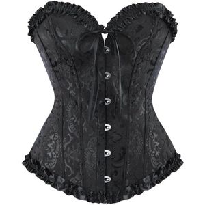 Dameskorset met beha, gotisch vintage bustier in zwart/rood, maat M