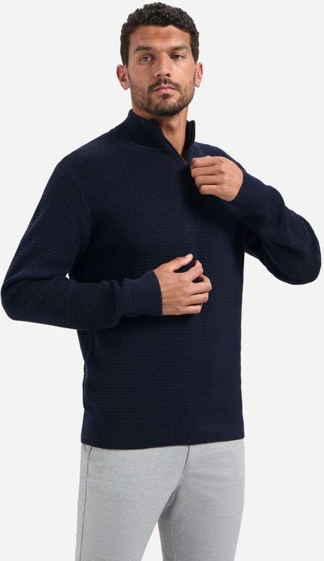 No Excess - Coltrui - Donkerblauw - Lange Mouw - Geribbelde Kraag