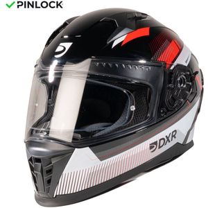 Motor Integraal Integraalhelm EROS VOX Zwart/Wit/Rood XS van MOTOBLOUZ