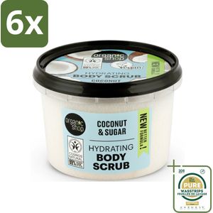 Organic Shop - Hydrating Body Scrub Coconut - Diep Voedend - 250 ml - Voordeelverpakking - 6 stuks - Kokos - Natuurlijke ingrediënten