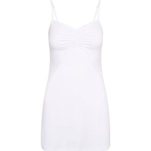 RJ Bodywear Pure Color dames jurk (1-pack) - onderjurk met verstelbare bandjes - wit - Maat: S