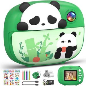 Instant camera voor kinderen - 1080P selfiecamera met 32GB printkaart - Perfect cadeau voor 3-12 jaar