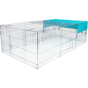 Dierenren XXL Porfirio - Ren - Kippenren - Kattenren - Hondenbench - Silver - 180x120x60cm