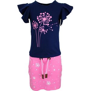 S&C Setje Paardenbloempje blauw Kids & Kind Meisjes Blauw/Roze - Maat: 134/140