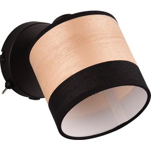LED Wandlamp - Wandverlichting - Torna Lazo - E14 Fitting - Rond - Mat Zwart - Metaal