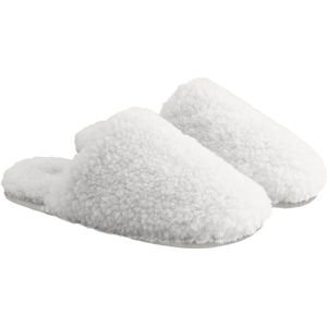 ATTREZZO® Pantoffels Dames - Sloffen - Maat 36/37 - Wit - Fluffy