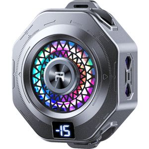 Remax RT-F14 - Telefoonkoeler - Phone Cooler - Temperatuur Display - Aluminium- RGB - Magentisch