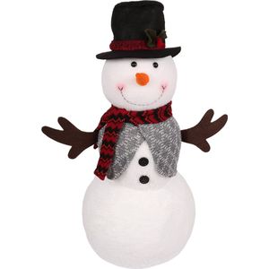 Kerstversiering, sneeuwpop met hoed, 48 cm