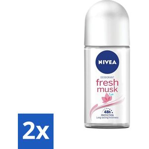 Nivea - Deoroller - Fresh Musk - 48 Uur Lang Werkend - 50 ml - Voordeelverpakking - 2 stuks