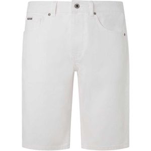 PEPE JEANS - PM801079TC0 - Korte Broek - Wit - Katoen - Denim
