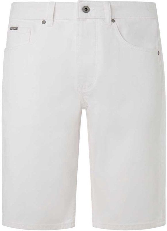 PEPE JEANS - PM801079TC0 - Korte Broek - Wit - Katoen - Denim