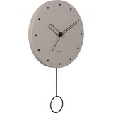 Wall clock Studs pendulum wood warm grey