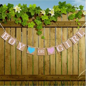 Boy or Girl Letterslinger - Genderreveal - Baby Shower - Boy - Girl - Jongen - Meisje - Gender Reveal Versiering – Babyshower Decoratie - Party Slinger - Geboorte Jongen of Meisje Vlaggenlijn - Genderreveal Feestje - 3 Meter - Geboorte Slinger