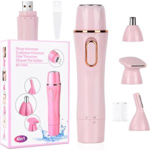 Elektrisch Scheerapparaat voor Dames - 4-in-1 Pijnloos Epilator voor Bikinizone, Oksels, Benen en Armen