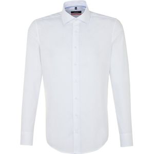 Seidensticker - Herenoverhemd - Katoen - Blauw - Slim Fit