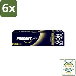 Prodent – Tandpasta – White Now Gold – 75 ml - Voordeelverpakking - 6 stuks - Tandpasta met fluoride - Glanzende glimlach
