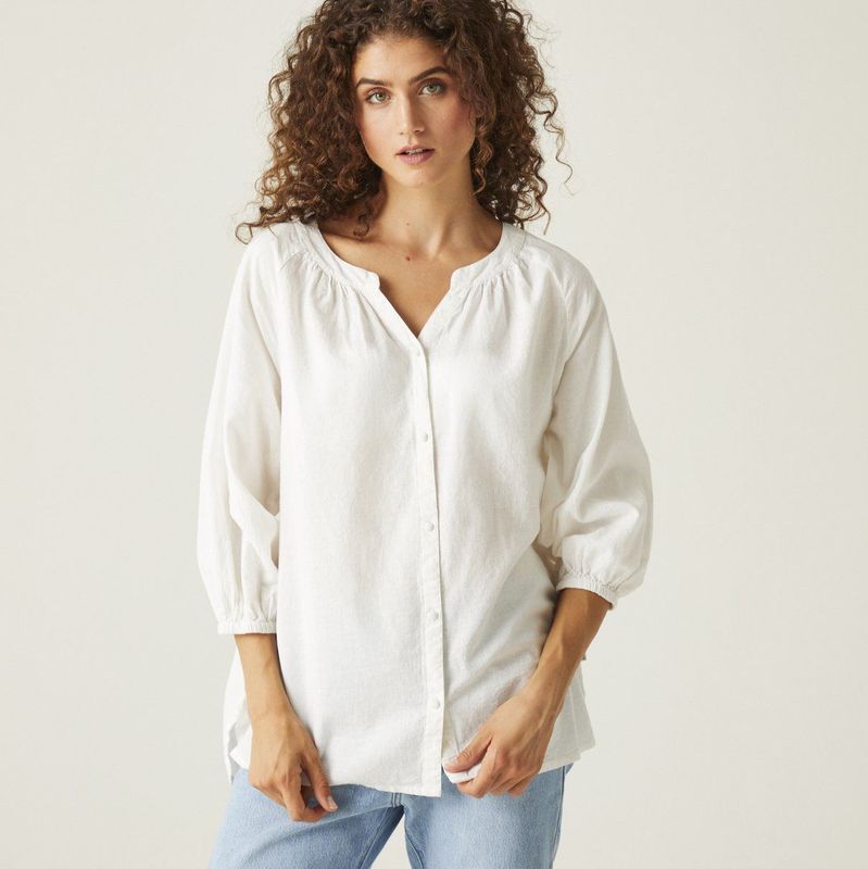 Regatta - Natuna - Damesblouse - Coolweave Katoen - Lichtgewicht - Met Strikceintuur