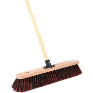 Professionele Straatbezem - ArengaMix Borstelharen - Kunststof Houder - Houten Steel - 40 cm