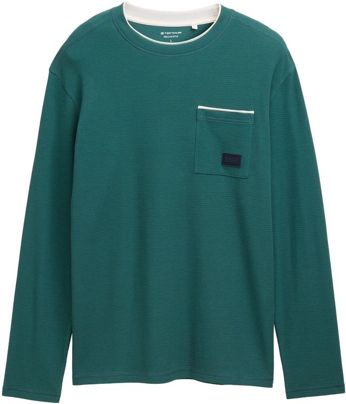 Tom Tailor - 2-in-1 - Katoenen Shirt - Lange Mouwen