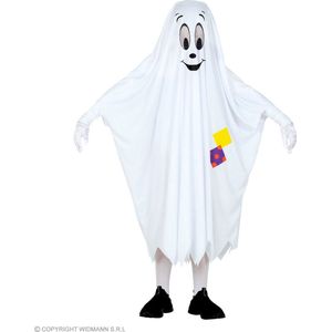Widmann - Spook & Skelet Kostuum - Het Vriendelijke Spookje Kind Kostuum - Wit / Beige - Maat 158 - Halloween - Verkleedkleding