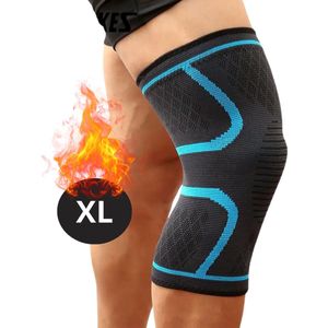 Livano Kniebrace - Sportbrace Knie - Knee Sleeves - Knee Sleeves Powerlifting - Compressie Knie Brace - Knee Wraps - Knee Support - Dames - Heren - Comfortabel - Blauw - Maat XL