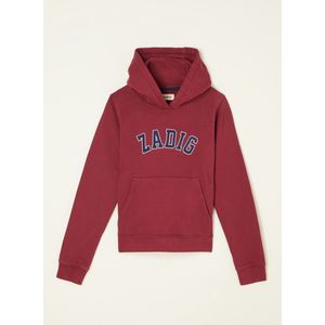 Zadig&Voltaire Kids Justin hoodie met logoborduring en steekzakken - Rood - Maat 128
