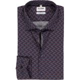 OLYMP - Level 5 - Body Fit Overhemd - Donkerblauw - Popeline - Lange Mouwen