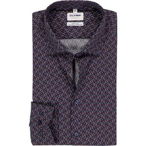 OLYMP - Level 5 - Body Fit Overhemd - Donkerblauw - Popeline - Lange Mouwen