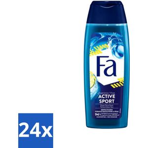 Fa Men - Douchegel - Active Sport - Verfrissend - Green Citrus - 250 ml - Voordeelverpakking - 24 stuks