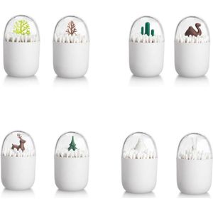 8 Stuks Tandenstokers Wattenschijfje Container Wattenstaafjes Organisator Make-Up Pad Houder Wattenstaafje Houder Wit - Wattenstaafje