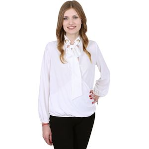 John Zack Elegante ecru blouse met strik