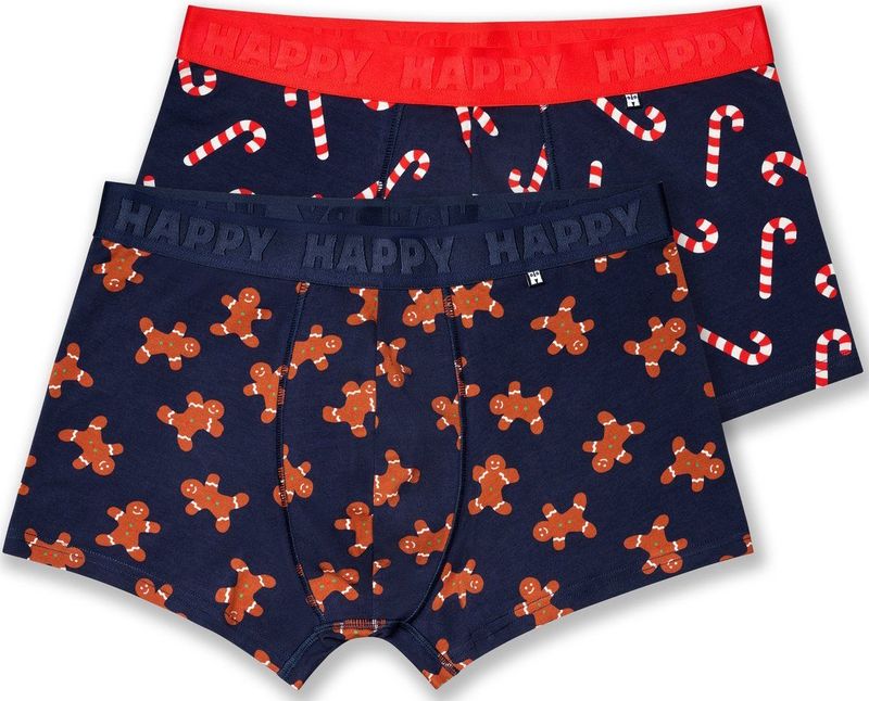 Happy Socks - 2-Pack Gingerbread Short Boxers Gift Set - Heren - Ondergoed