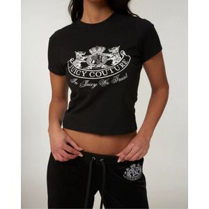 Juicy Couture Enzo dog crest t-shirt Zwart S
