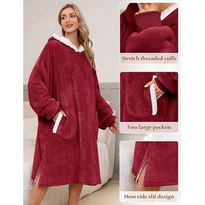 Oversized hoodie, fleece enorme draagbare deken voor vrouwen en mannen
