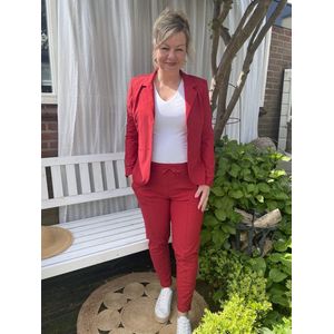 Hill Fashion - Travelstof - Broekpak - Angelle Milan - Rood - Maat S