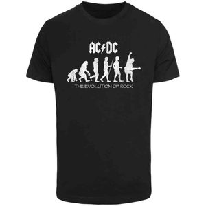 Merchcode Shirt 'ACDC - Evolution Of Rock'  zwart / wit