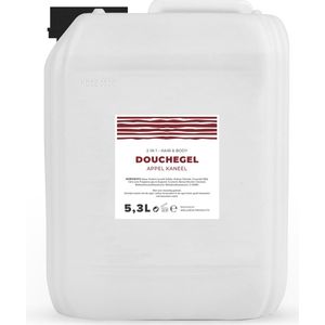 Douchegel - Appel Kaneel - Lichtroze/Transparant - 5,3 Liter - Jerrycan - Navulling - Navullen - Mannen - Heren - Dames - Vrouw - Shower gel - Showergel - Douche gel - Shampoo - Jerrycans - Voordeelverpakking - Body wash - Douchgel Q1