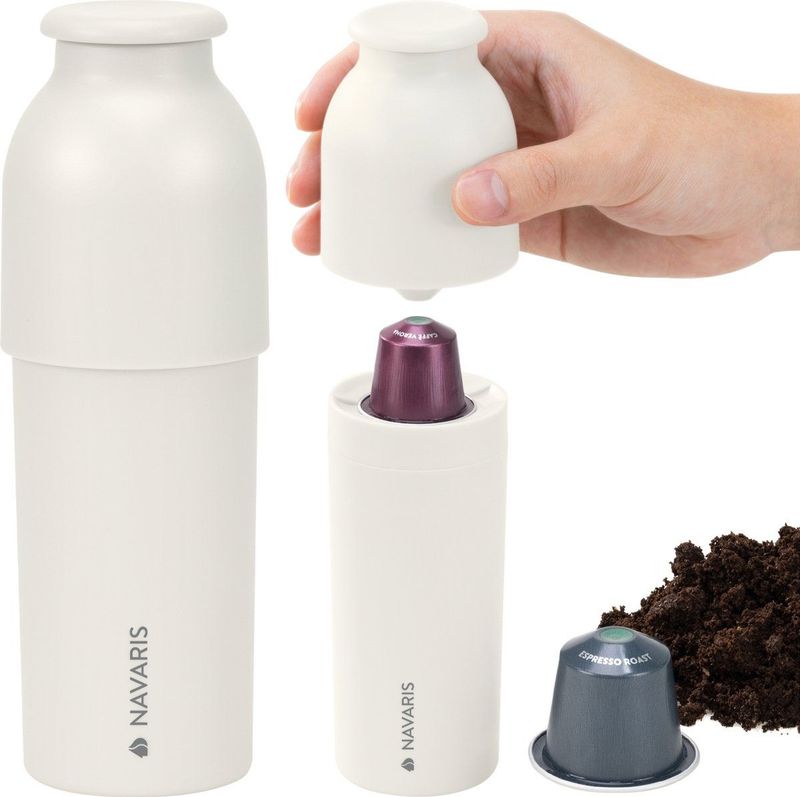 Navaris - Koffiecups Recycler - Afvalscheider - Wit - Gemaakt van HIPS