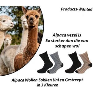 6-Paar Unisex Alpaca Wollen Sokken Uni en Gestreept 39-42