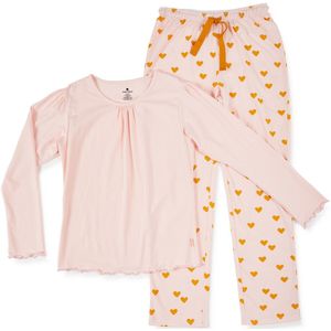 Little Label - dames pyjama-set roze harten S/36-388 - Zachte BIO Katoen