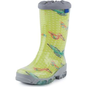 Ladeheid - LA-RB-492 - Kinder Regenlaarzen - Groene Vlinder - Rubber - Licht