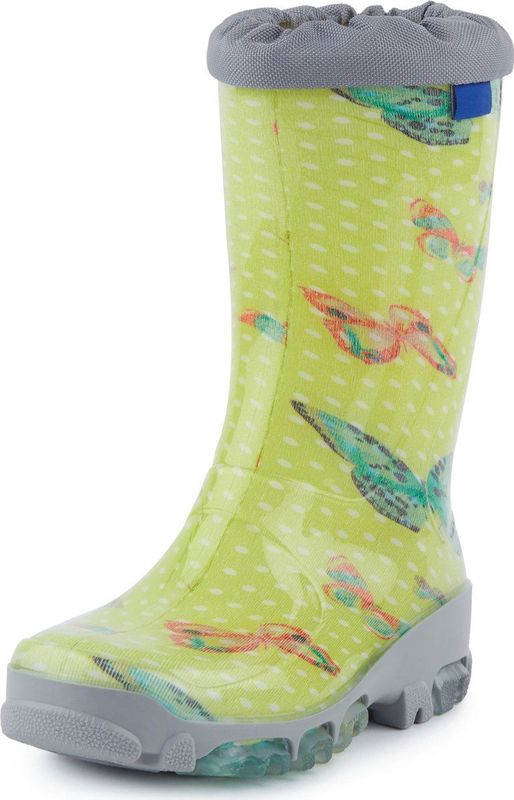 Ladeheid - LA-RB-492 - Kinder Regenlaarzen - Groene Vlinder - Rubber - Licht