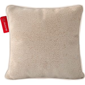 Auronic - Warmtekussen - Beige - Sherpa Fleece - 45x45 cm - Draadloos - Oplaadbaar - Infrarood