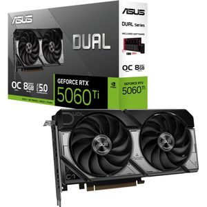 ASUS DUAL NVIDIA GeForce RTX 5060 Ti OC - 8GB - GDDR7 - PCIe 5.0 - 1x HDMI 2.1b - 3x DisplayPort 2.1a