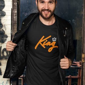 Zwart Koningsdag T-shirt - MAAT S - Heren Pasvorm - King 2 Kleuren